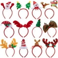 thumbnail image 6 of Joyfy 12 Pcs Christmas Headbands Assorted Design 3D Christmas Hair Accessories for Women Men Kids, Christmas Holiday Costume Headbands Party Favors Photo Booth (One Size Fits All), 6 of 12