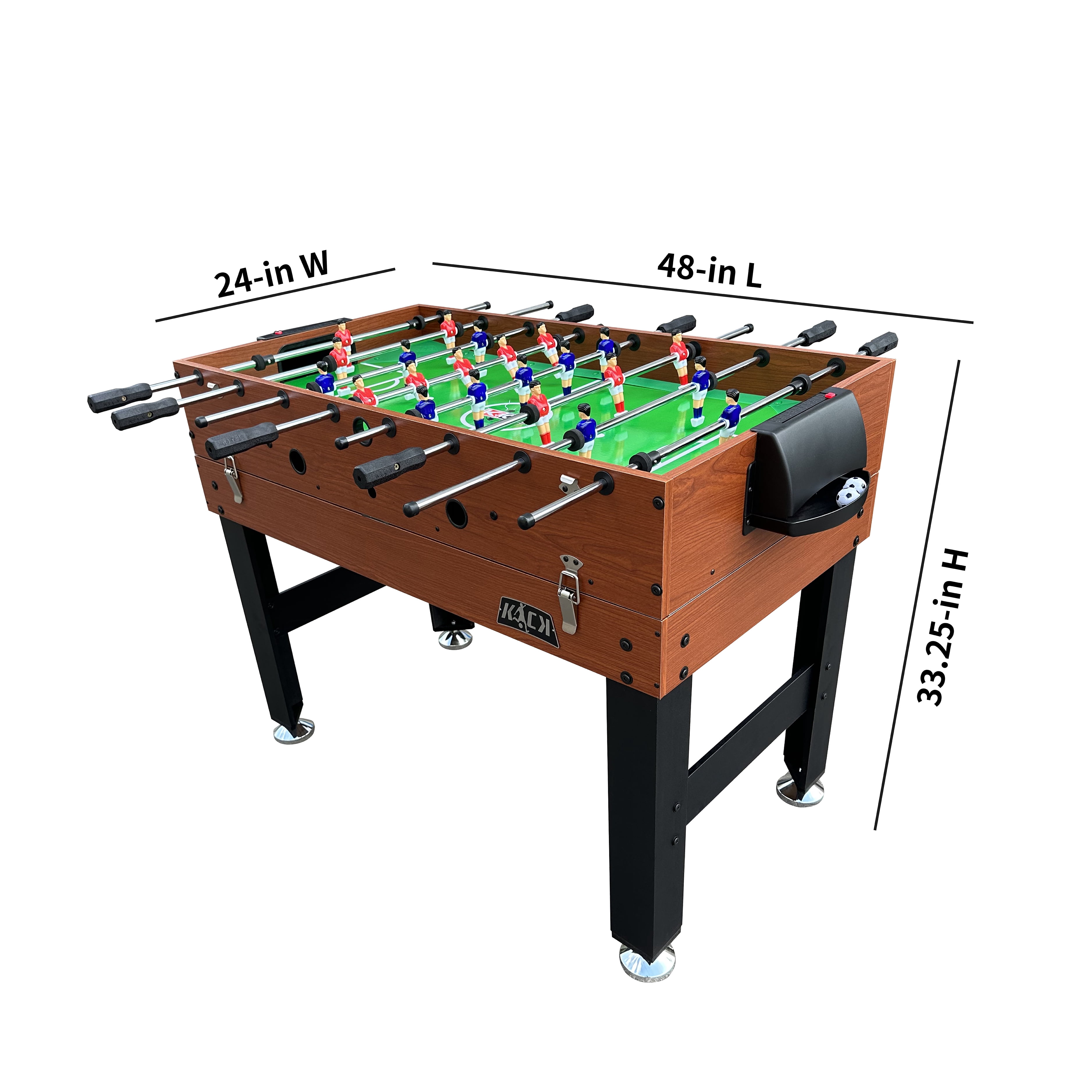 KICK Trio 48″ 3-in-1 Multi Game Table (Brown) - Game Table Set - Billiards, Air-Hockey, and Foosball