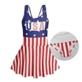 thumbnail image 6 of Uourmeti Girls' USA American Flag One Piece Swim Dress - Sleeveless Skirted Bathing Suit for Beach & Pool - Quick Dry, Stretchy Swimwear, 6 of 8
