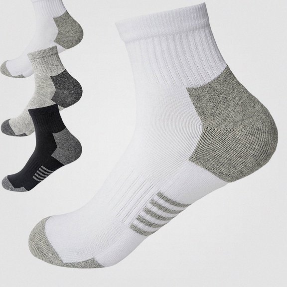 Babcutegg Mens Crew Socks Color Block Lightweight Breathable Comfy Athletic Socks White Size Free Size