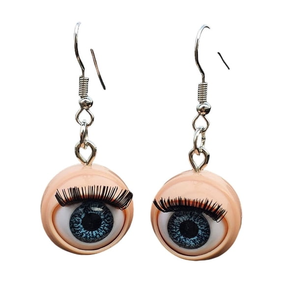 Fashion Forward Doll Eye Drop Earrings For Punk Goth Subculture Enthusiasts