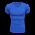 thumbnail image 5 of ShomPort Mens Short Sleeve Tight Tops Solid Color Round Neck Shirts Gym Athletic T Shirt, 5 of 7