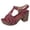 Hot Pink, variant on Women's Heeled Sandals Open Toe Platform Heels Fashion Studded T-Strap Pumps Shoes with Adjustable Buckle Ankle Strap White Size 7