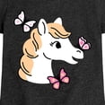 thumbnail image 3 of Instant Message - Horse Butterfly - Toddler & Youth Girls Short Sleeve Graphic T-Shirt, 3 of 6
