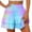 Sky Blue, variant on LIaqionyy Women's Smocked Ruffle Short Pants Elastic High Waisted Tiered Shorts Summer Comfy Casual Athletic Shorts