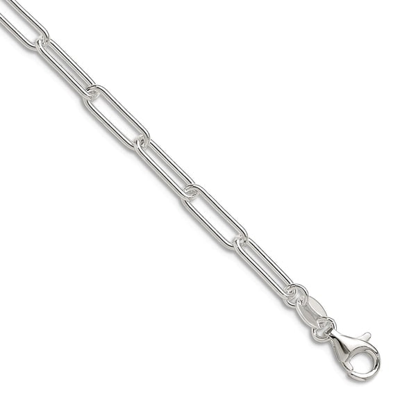 925 Sterling Silver Polished 3.5mm Elongated Cable Chain Necklace 18 Inch Chain Necklace for Women and Men