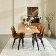 thumbnail image 3 of Homy Casa 4-Piece Fabric Upholstered Dining Chairs with Curved Backs for Bistro Kitchen, Brown Faux Suede, 3 of 10
