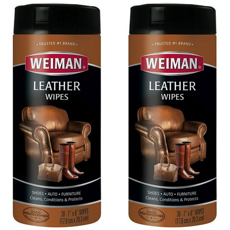 (2 Pack) Weiman Leather Wipes, 30 Ct