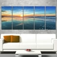 thumbnail image 1 of Design Art Blue Seashore with Distant Sunset Seashore Canvas Wall Art, 1 of 3