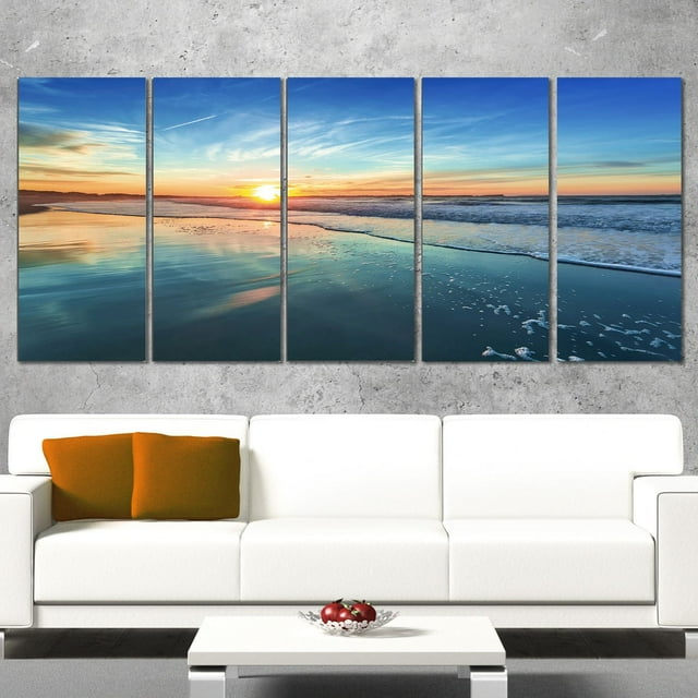 Tableau mural imprimée sur toile Design Art la mer et soleil