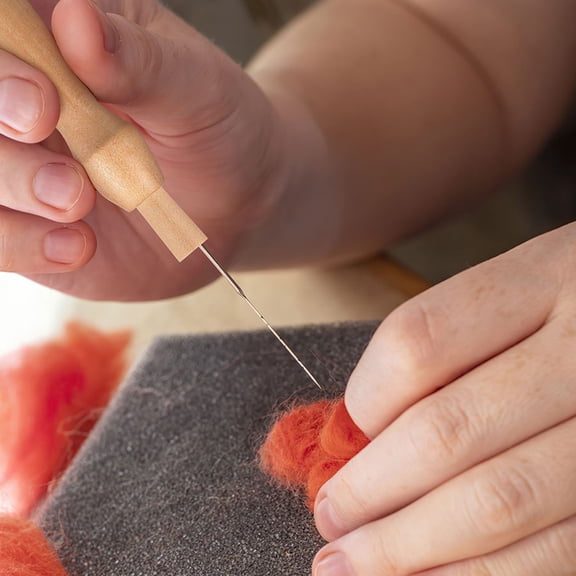 KALLORY 8 Pcs Wooden Needle Felting Tools Replacement Handles Ergonomic Design Beige for Handmade Crafts