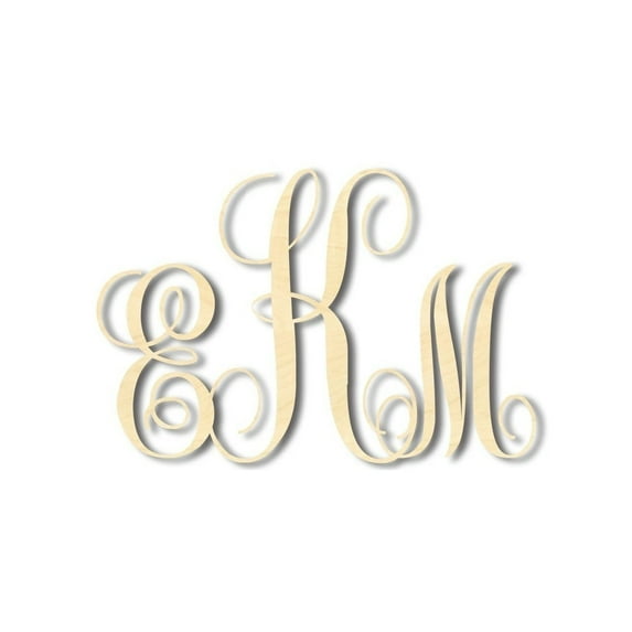 Unfinished 3 Letter Wood Monograms Personalized - Weddings - Nursery - Wall Hang - up to 23 High DIY