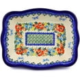 thumbnail image 2 of Polish Pottery 7¾-inch Rectangular Baker (Ring Of Flowers Theme) Signature UNIKAT Hand Painted in Boleslawiec, Poland + Certificate of Authenticity, 2 of 6