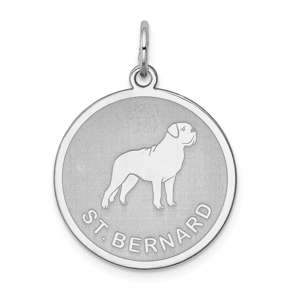 Sterling Silver Oxidized Saint Bernard Dog Dangle Bead Charm