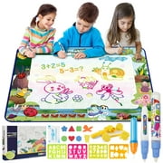 Aqua Magic Doodle Drawing Mat - 40x30 Inches Large Water Coloring Writing Painting Mat for Kids Baby Toddler - Mess Free Educational Toys Present Xmas Gift for Boy Girl Age 3 Year Old