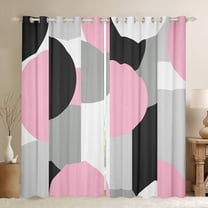 Castle Fairy Abstract Minimalist Black Out Curtains for Teens Girls Boys,Geometric Semicircle Curtains Pack Of 2 (42X63 Each),Vintage Aesthetic Bedroom Curtains,Super Cozy Room Decor