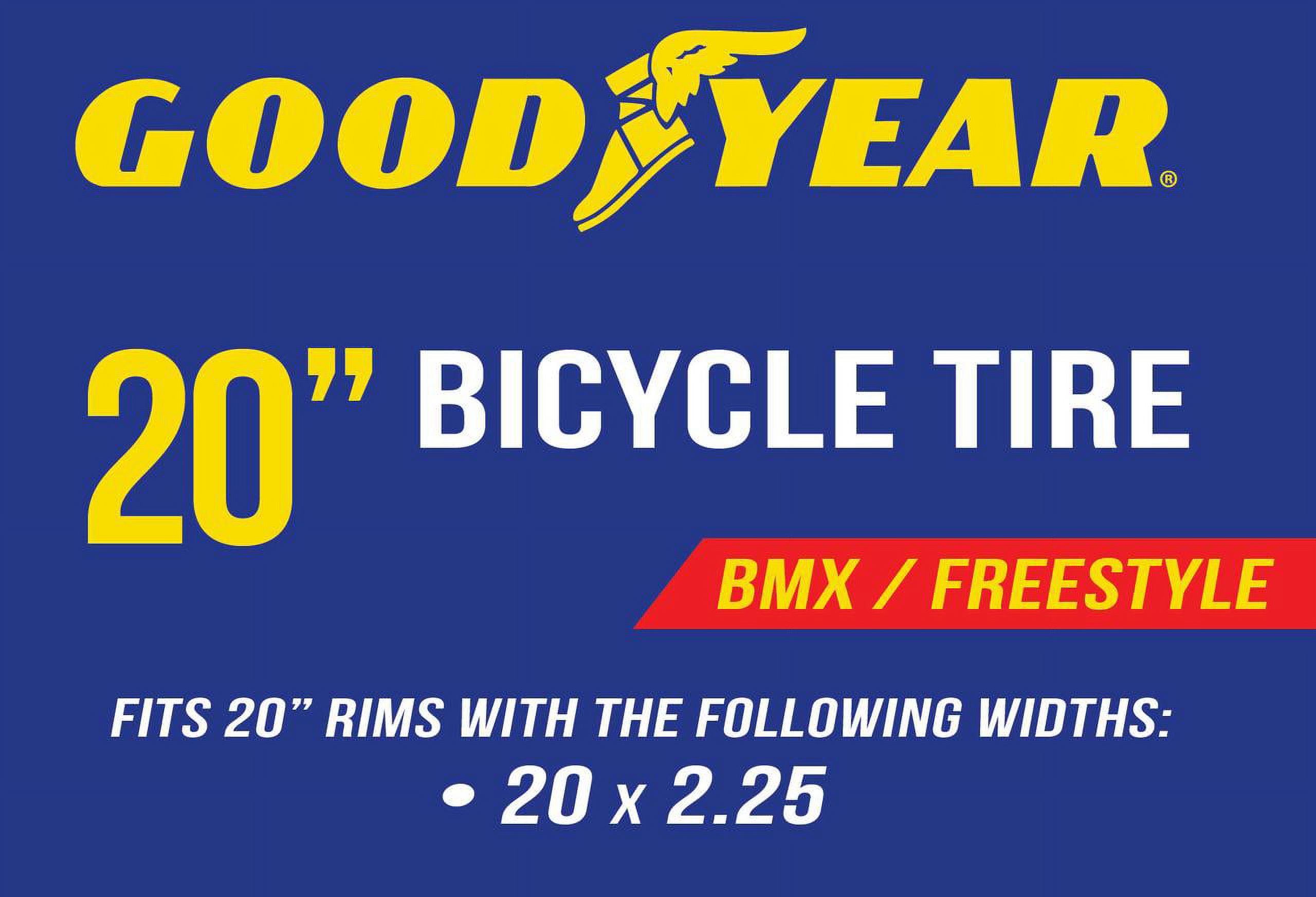 Goodyear Tires 20" Folding Freestyle BMX Bicycle Tire, Black