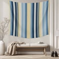 thumbnail image 5 of Blue Yellow Striped Tapestry for Bedroom Wall Hanging Tapestry, Farmhouse Stripes Vintage Ceiling Backdrop Tapestries Poster Blanket Wall Decor for Teens Room Living Room Dorm 59" x 90", 5 of 8