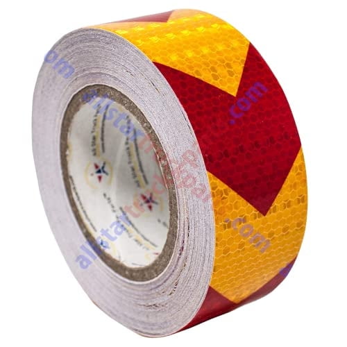 All Star Yellow Red 2" Arrow Reflective Tape High Intensity Safety Adhesive 75FT