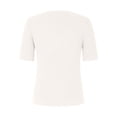 thumbnail image 5 of Pimfylm Short Sleeve Sweater for Women V Neck Lightweight Pullover Sweaters Loose Dressy Fashion Spring Sweaters White, S, 5 of 5
