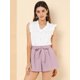 thumbnail image 4 of Allegra K Pantalones Cortos Con Cintura Alta Lazo Elástico Verano De Playa Para Mujer Lavanda XS, 4 of 6