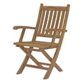 thumbnail image 3 of Modern Contemporary Urban Design Outdoor Patio Balcony Garden Furniture Side Dining Chair and Table Set, Wood, Natural, 3 of 8
