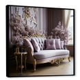 thumbnail image 2 of Designart "Gilded Accents On The Lilac Couch I" Lilacs Floater Framed Wall Decor, 2 of 5