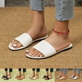 thumbnail image 6 of Slip on Flat Sandals for Women 2025 Fashion Casual Leather Open Toe Dressy Slippers Indoor and Outdoor, 6 of 7