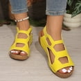 thumbnail image 3 of Pandaie Women's Orthopedic Wedge Sandals 2026 Cutout Slip on Summer Dressy Slides Comfortable Arch Support Platform Shoes for Casual Daily Walking Yellow 9, 3 of 6
