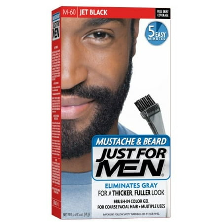 JUST FOR MEN Color Gel Mustache, Beard & Sideburns 115 Jet Black 1 (Best Color For Men's Beards)