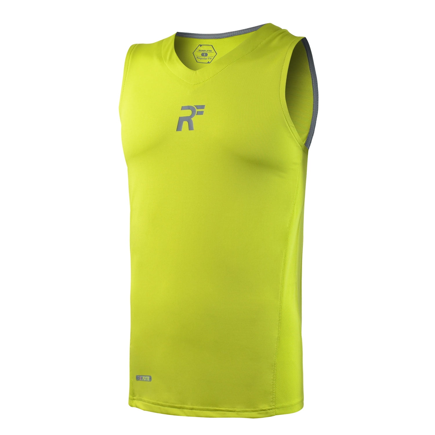 RunFlyte Men's Hybrid Training Tank Top Neon Green/Grey f1004ngg
