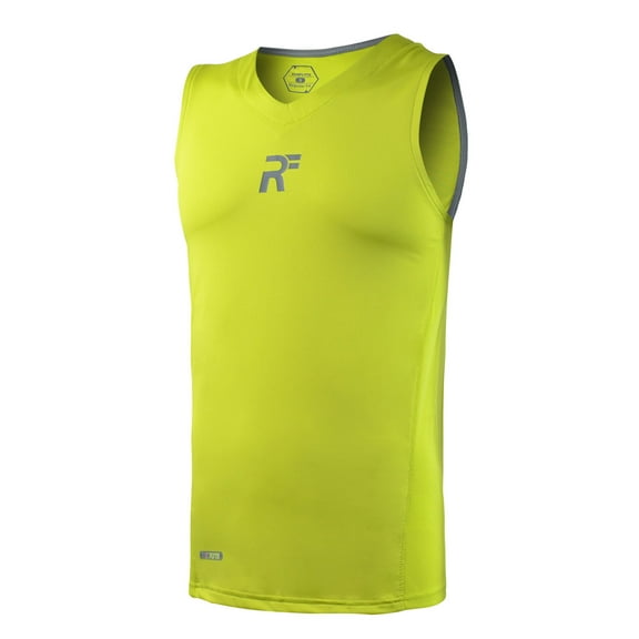 RunFlyte Men's Hybrid Training Tank Top Neon Green/Grey f1004-ngg