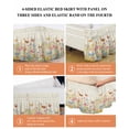 thumbnail image 6 of Spring Summer Botanical Wrap Around Bed Skirts for Queen Bed 16" Drop, Bed Skirt with Adjustable Elastic Belt Dust Ruffle Bed Valance for Bedroom Hotel Luxury Butterfly Floral Vintage Bed Frame Cover, 6 of 7