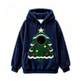 thumbnail image 4 of Christmas Pet Pouch Hoodie for Women Long Sleeve Xmas Tree Graphic Loose Flannel Pullover Sweatshirt Dog Cat Carrier Hoodie, 4 of 8