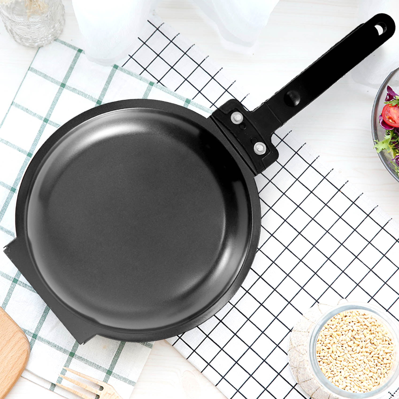Killer's Instinct Outdoors 1 PCS Double-sided Frying Pan-Non-stick,  Easy-to-clean Double-sided Frying Pan with Double-sided Flip Design