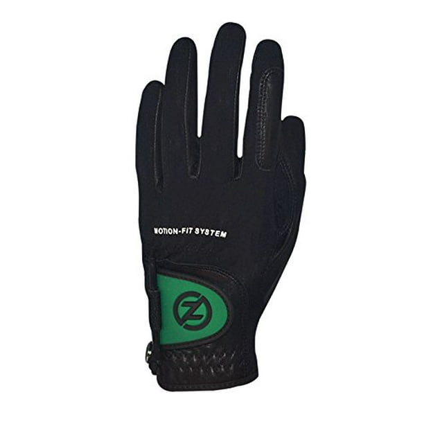 Zero Friction Motion Fit Golf Glove, Left Hand, One Size, Black/Green