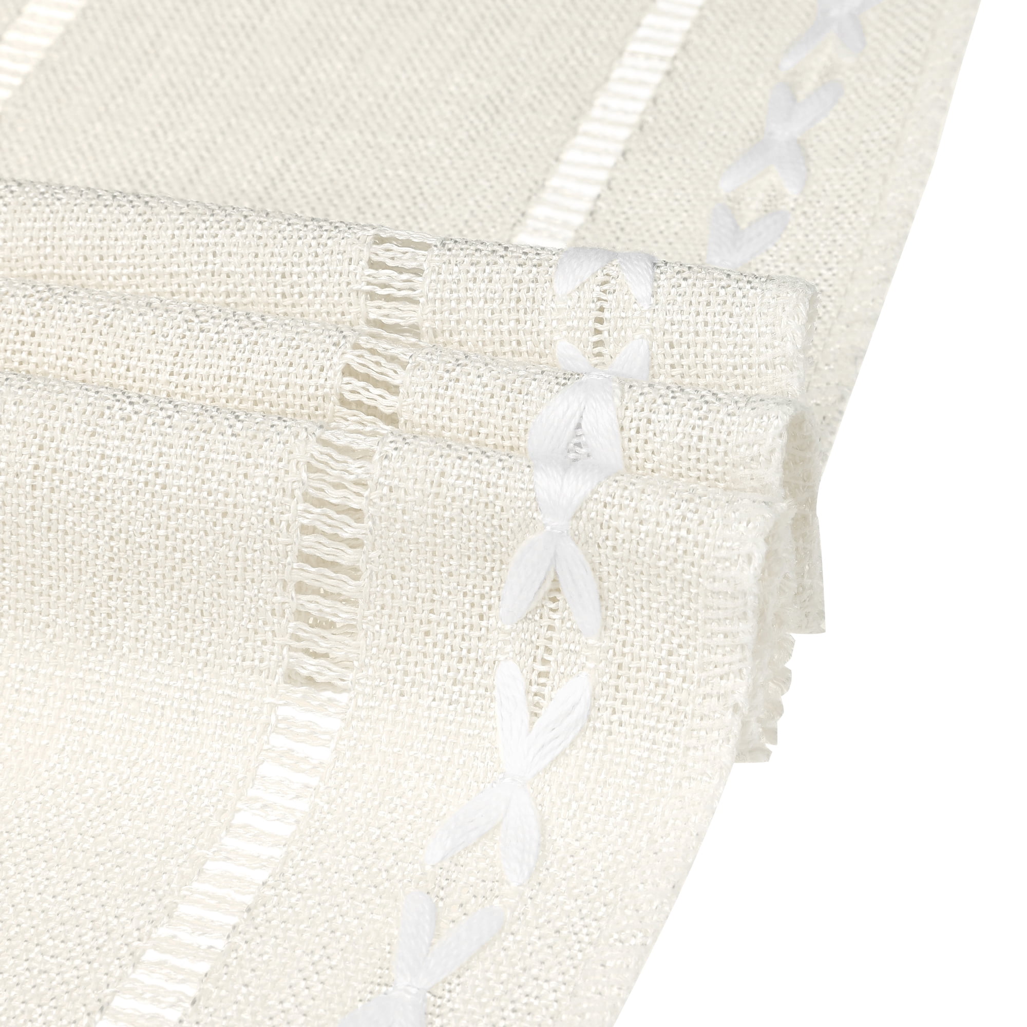 Unique Bargains Fringe Table Runner Hollow Out Table Flags for Daily Decoration Beige 13"x72"