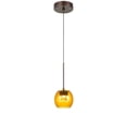 thumbnail image 2 of Cal Lighting Ithaca 1-Light Metal Pendant with Amber Glass in Rust Brown, 2 of 3