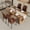 Wood Table+4 Brown&Black Chairs(Style 3), variant on ExtraLco Dining Table Set for 6, Wood Grain Table with 6 Brown Fabric Chairs for Kitchen Dining Room