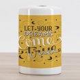 thumbnail image 2 of Saying Ceramic Toothbrush Holder, Lettering Let Your Dreams Come True Doodle Moon and Star, Decorative Versatile Countertop for Bathroom, 4.5" X 2.7", Earth Yellow Black White, 2 of 4