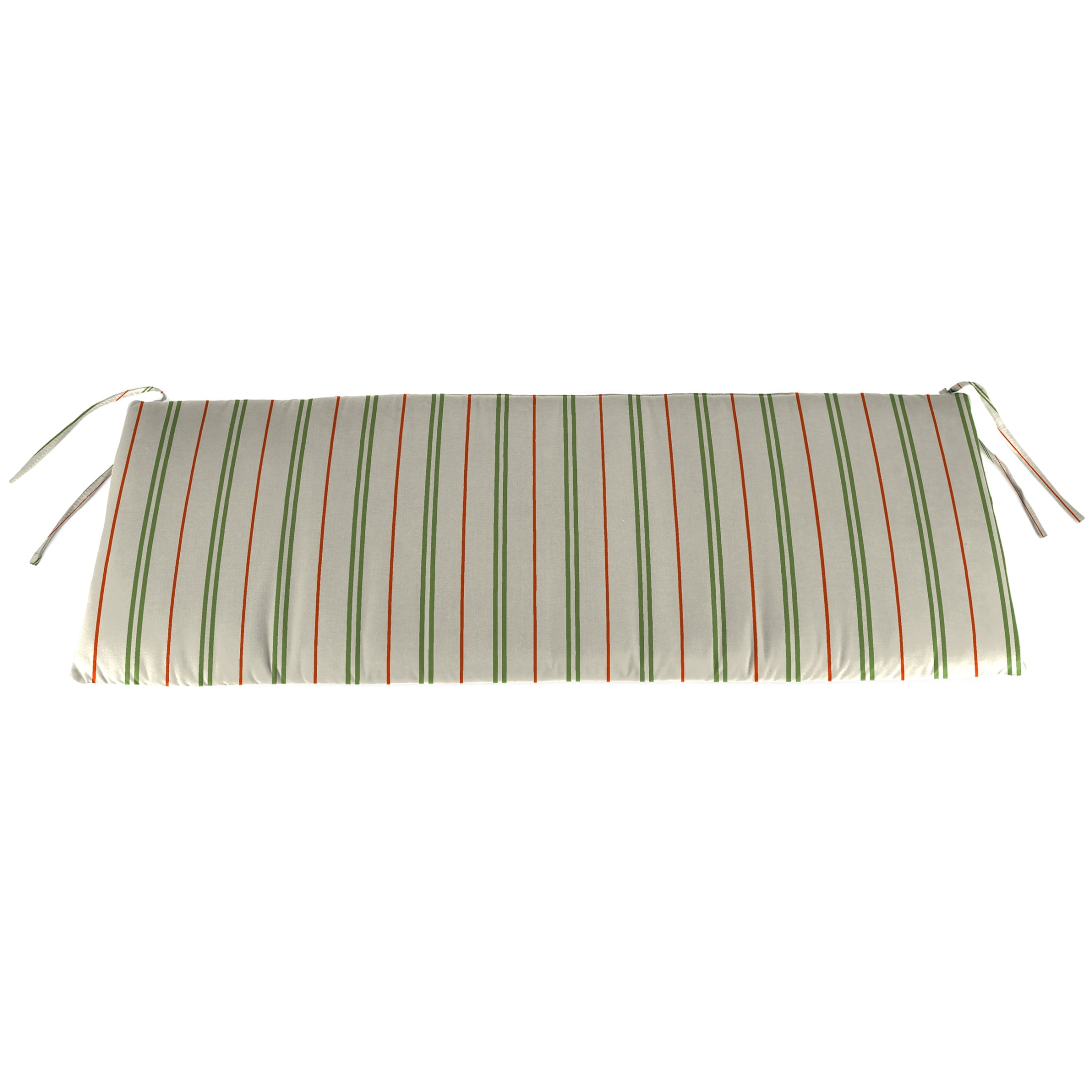 Jordan Manufacturing 48" x 18" Gallan Cedar Grey Stripe Rectangular Outdoor Settee Swing Bench Cushion with Ties