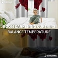 thumbnail image 3 of Happy Valentine's Day Blackout Curtains for Bedroom, Red Roses Love Heart Romantic Thermal Insulated Kitchen Drapes with Grommets, Light Blocking Window Treatment, 2 Panels 52" x 96", 3 of 7