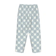 thumbnail image 5 of Xecao Daisy Plaid Blue Women's Straight Lounge Pajama Pants: The Epitome of Relaxed Sleepwear, 5 of 9