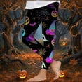 thumbnail image 2 of Girls Halloween Leggings Cute Pumpkin/Ghost/Bats Graphic Printed Soft Stretchy Jeggings Pants Holiday Outfits (4 Years, Style #D), 2 of 7