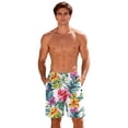 thumbnail image 5 of KIHOUT Men's Tropical Seahorse Print 2-in-1 Swim Trunks - 95% Polyester 5% Spandex, Drawstring Elastic Waist, Lined with Pockets for Beach, Pool and Summer Casual Wear, 5 of 9