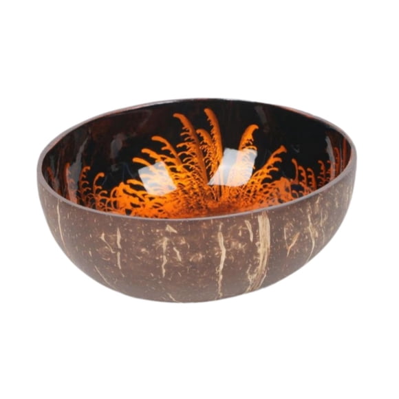 Cuenco de almacenamiento para llaves, cuenco de 12cm de diámetro, recipiente redondo hecho a mano, cuenco de coco para mesa de entrada, frutas, nueces naranja