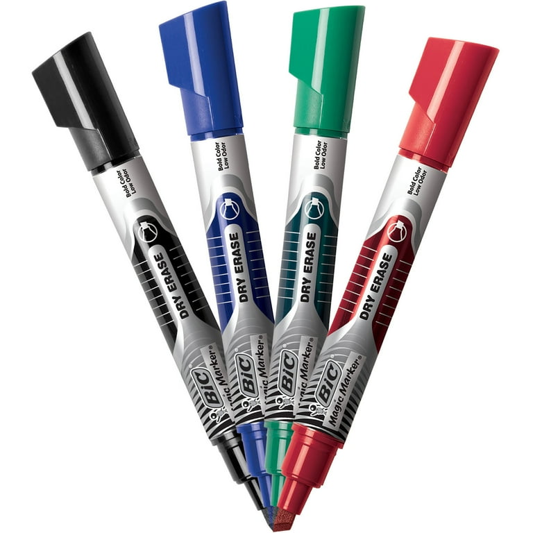 BIC, Chisel Tip Dry Erase Magic Markers, 4 / Set - Walmart.com