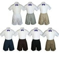thumbnail image 1 of 3pc Set Boy Toddler Formal Party Purple BowTie White  Black Khaki Shorts S-4T, 1 of 2