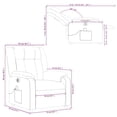 thumbnail image 2 of vidaXL Electric Massage Recliner Chair Cream Fabric, 2 of 5