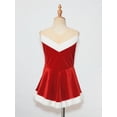 thumbnail image 5 of TTAO Girls Christmas Dress Santa Claus Velvet Dress Sequin Ballet Leotard Sleeveless Tutu Dress for Kids Red 12, 5 of 7